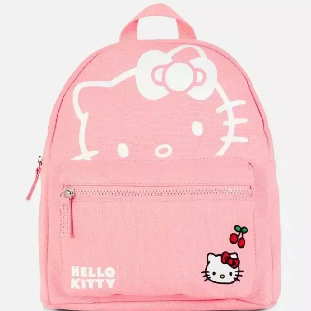 Sanrio Hello Kitty Pink Small Cotton Canvas Backpack - Picture 1 of 4